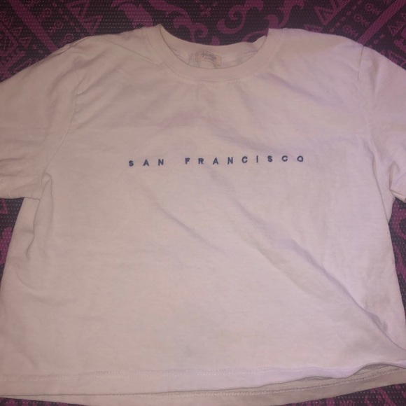 brandy Melville white cropped SF shirt - Picture 2 of 3